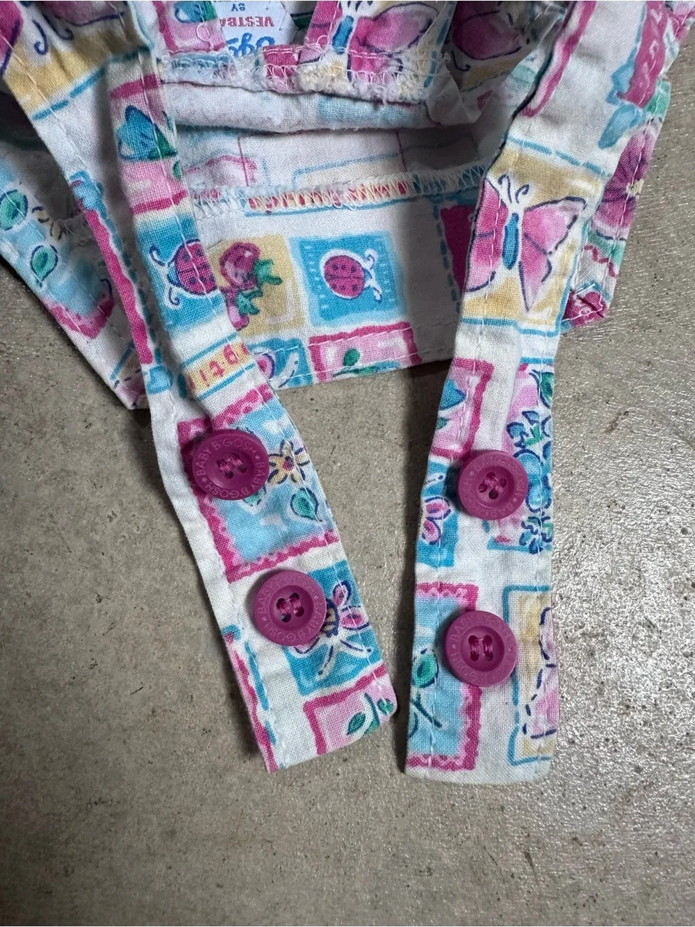 Vintage Baby B’gosh Vestbak Bubble Romper USA 6-9M Floral Butterfly Cotton Rare